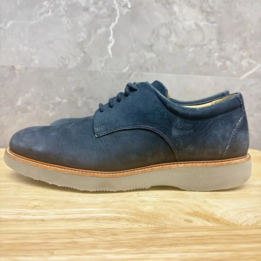Samuel Hubbard Men’s Bucks Blue Nubuck Leather Oxford Vibram Sole Shoes Size 7.5